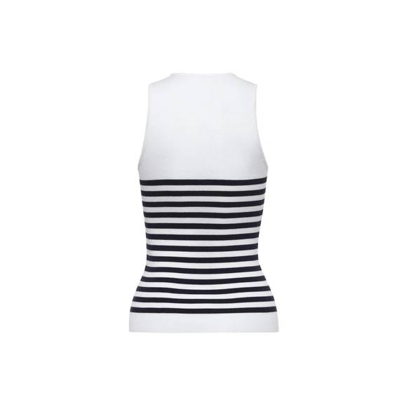 NEW LE SUPERBE women's tanks a lot stripe tank top in white/navy - Picture 3 of 3